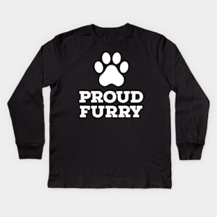 PROUD FURRY Kids Long Sleeve T-Shirt